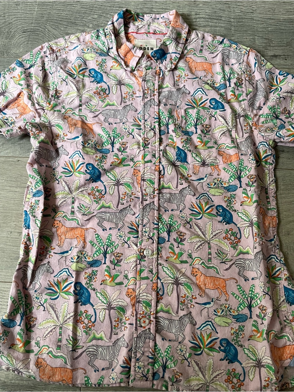 Mini Boden Boys Linen/Cotton Safari Button-up